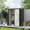 Compact Galvanised Steel Garden Storage Shed with Sliding Door – Weather-Resistant Outdoor Tool Organiser