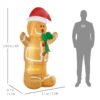 6ft Inflatable Gingerbread Man with Santa Hat & LED Lights