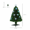 3FT Green Fibre Optic Artificial Christmas Tree LED Snowflakes Fireproofing