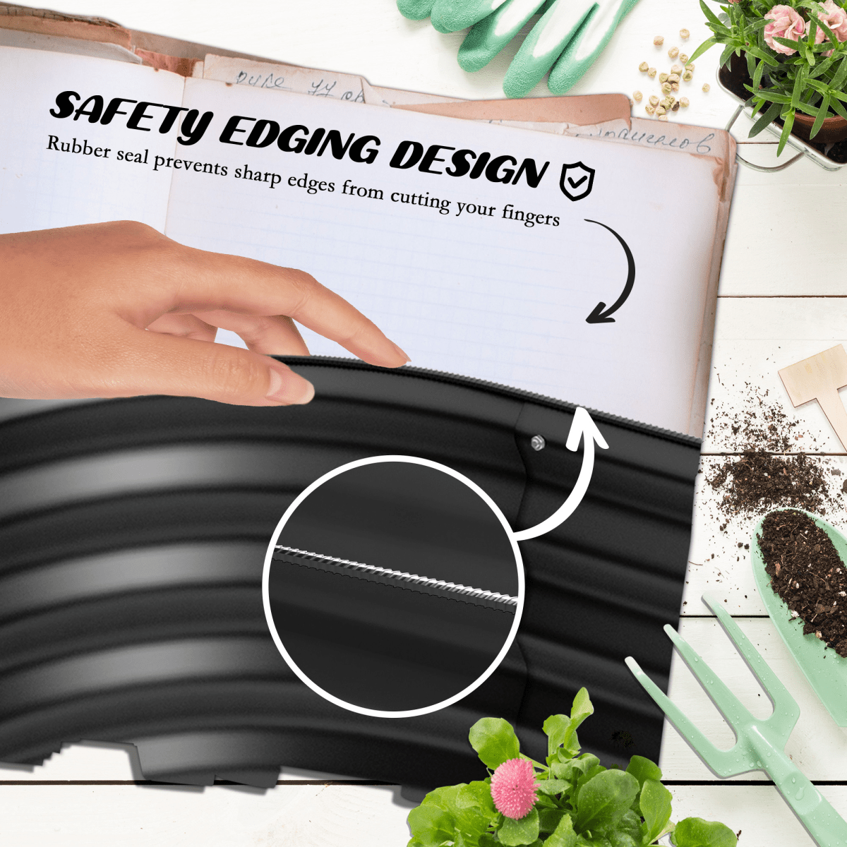 Raised Galvanised Steel Garden Bed Planter – Black Raised Galvanised Steel Garden Bed Planter – Black - Image 4