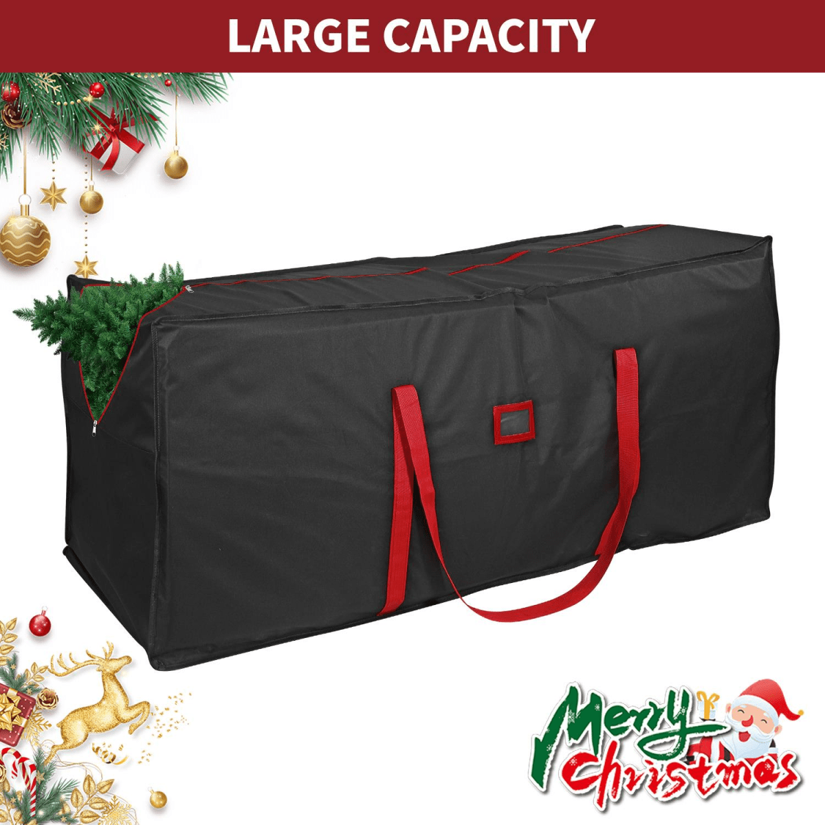 Black Christmas Tree Storage Bag – Heavy-Duty Zip Bag for Artificial Trees Black Christmas Tree Storage Bag – Heavy-Duty Zip Bag for Artificial Trees - Image 4