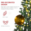 1.8m 6ft Pre-Lit Artificial Christmas Tree 200 LED Tree Decorative Balls Stand