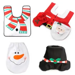 Cute Christmas Toilet Seat Covers - Festive Santa Claus Bathroom Decor