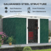 Green Metal Garden Shed with Sliding Doors and Ventilation – Outdoor Storage Unit