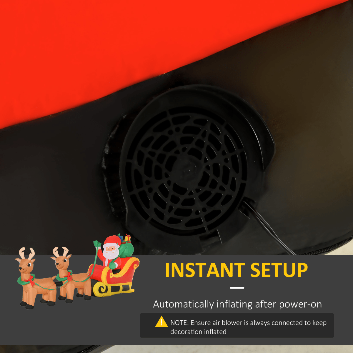 3.5ft Christmas Inflatable Santa Claus on Sleigh LED Indoor Outdoor 3.5ft Christmas Inflatable Santa Claus on Sleigh LED Indoor Outdoor - Image 6