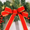 60cm Pre-Lit Artificial Christmas Door Wreath with Holly, LED Lights, and Pine Cones Hanging Décor