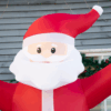 8ft Inflatable Santa Claus Holding Light-Up “Blessings” Sign with LED Lights