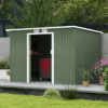 Metal Garden Storage Shed – Large Outdoor Tool Shed with Sliding Doors
