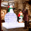 5ft Christmas Inflatable Penguins Wearing a Scarf with Ice House In & outdoors 5ft Christmas Inflatable Penguins Wearing a Scarf with Ice House In & outdoors