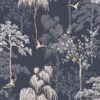 Japanese Garden Blue Wallpaper (SW12) – Serene Floral Design