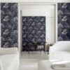 Japanese Garden Blue Wallpaper (SW12) – Serene Floral Design