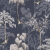 Japanese Garden Blue Wallpaper (SW12) – Serene Floral Design