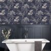 Japanese Garden Blue Wallpaper (SW12) – Serene Floral Design