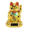 Chinese Lucky Cat Decoration Waving Arm Solar Light Induction Statue Figurine For Home Car Ornaments