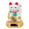Chinese Lucky Cat Decoration Waving Arm Solar Light Induction Statue Figurine For Home Car Ornaments
