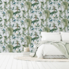 Exotic Garden Blue SW12 – Luxury Botanical Wallpaper with Tropical Birds Exotic Garden Blue SW12 – Luxury Botanical Wallpaper with Tropical Birds