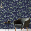 Jasmine Garden Navy SW12 – Luxury Floral Wallpaper with Botanical Design