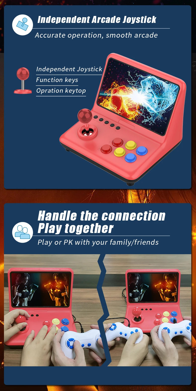 32GB 9-inch Arcade Joystick, A7 Quad-Core CPU, Retro Game Console, Kids Gift 32GB 9-inch Arcade Joystick, A7 Quad-Core CPU, Retro Game Console, Kids Gift - Image 8