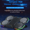 RGB Gaming Laptop Adjustable Stand with 6 Fans, Cooling for 12-17 Inch Laptops