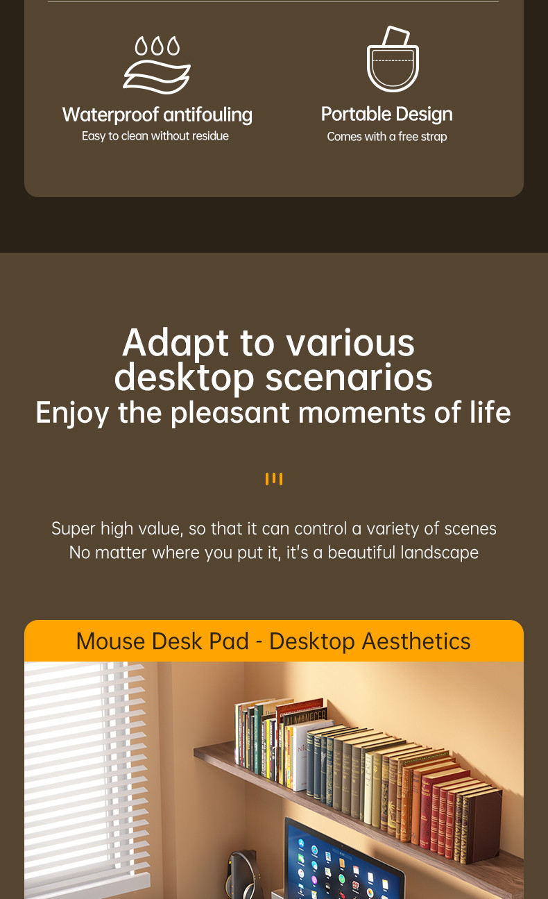 Large Waterproof Leather Mouse Pad, Desk Mat For Home Office, Gaming, Keyboard Large Waterproof Leather Mouse Pad, Desk Mat For Home Office, Gaming, Keyboard - Image 9