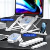 Adjustable Ergonomic Laptop Stand with Fan - Portable Height Riser Bracket