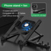 Adjustable Ergonomic Laptop Stand with Fan - Portable Height Riser Bracket