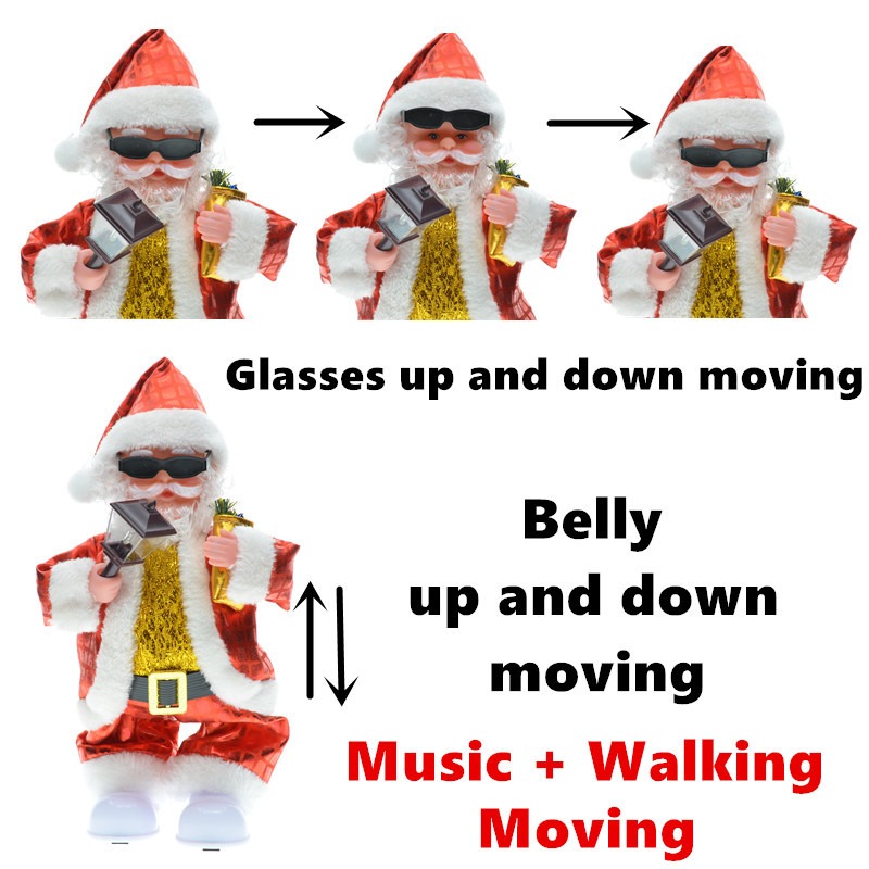 30cm Electric Santa Claus Doll, Musical Dancing Gift for Kids, Home Decor Craft 30cm Electric Santa Claus Doll, Musical Dancing Gift for Kids, Home Decor Craft - Image 3