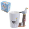 Fun Seagull Shaped Handle Ceramic Mug Novelty Gift