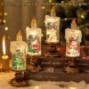 Christmas Snow Flameless Candle - Rotating Water, Glitter, and LED Night Lights