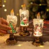 Christmas Snow Flameless Candle - Rotating Water, Glitter, and LED Night Lights