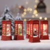 Christmas Phone Booth Light Table For The Elderly Decorated With Christmas Tree