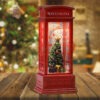 Christmas Phone Booth Light Table For The Elderly Decorated With Christmas Tree