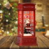Christmas Phone Booth Light Table For The Elderly Decorated With Christmas Tree