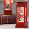Christmas Phone Booth Light Table For The Elderly Decorated With Christmas Tree