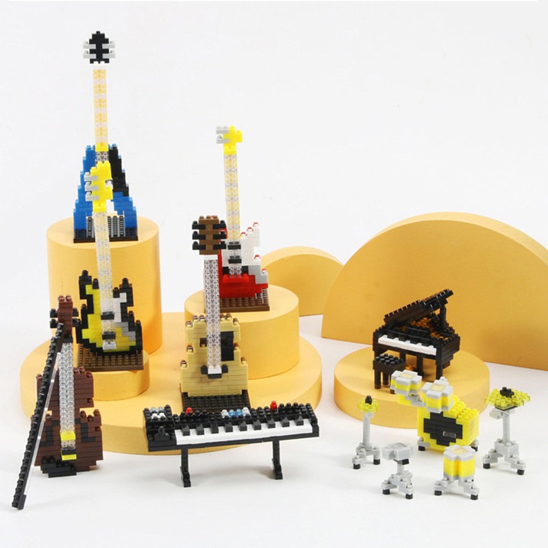 Musical Instrument Building Blocks - Mini Piano & Guitar DIY Educational Toys Musical Instrument Building Blocks - Mini Piano & Guitar DIY Educational Toys - Image 2