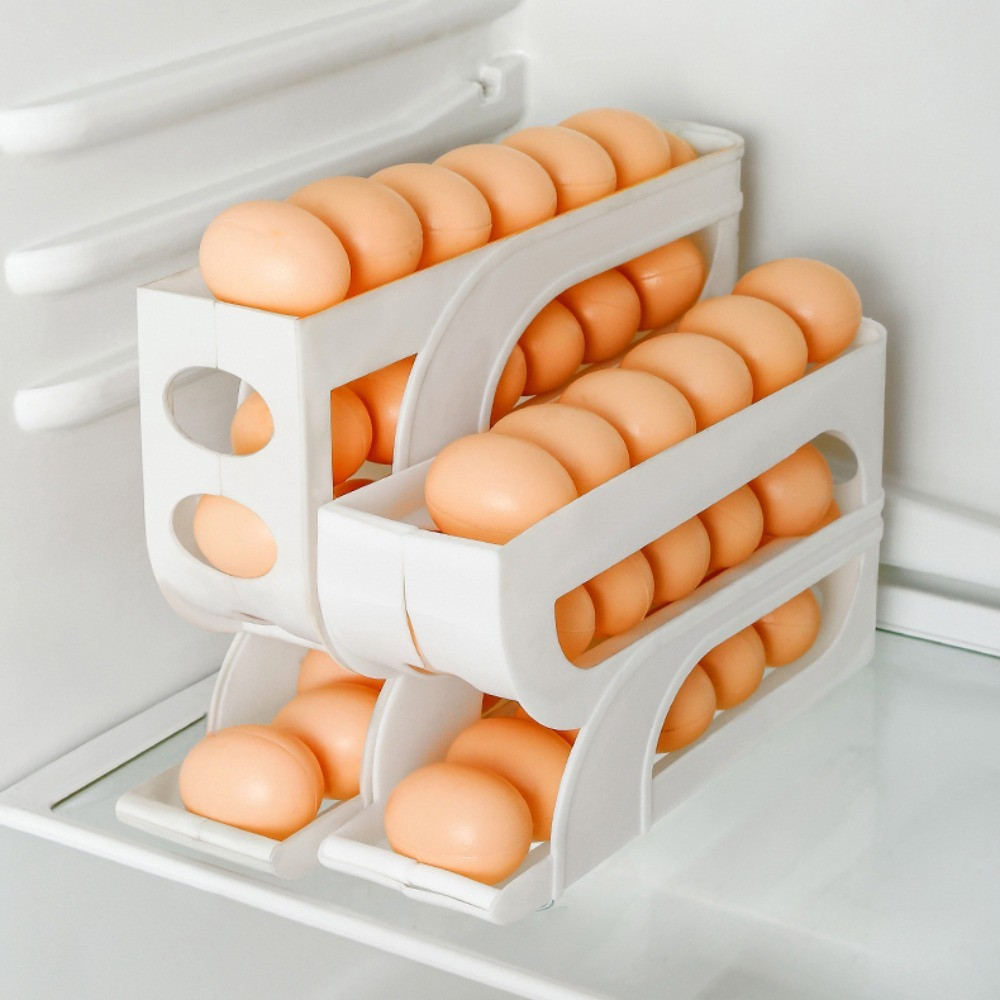 3/4 Layer Automatic Egg Roller Rack | Space-Saving Large Capacity Egg Organiser 3/4 Layer Automatic Egg Roller Rack | Space-Saving Large Capacity Egg Organiser