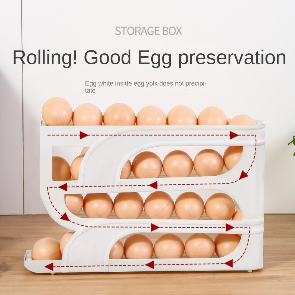 3/4 Layer Automatic Egg Roller Rack | Space-Saving Large Capacity Egg Organiser 3/4 Layer Automatic Egg Roller Rack | Space-Saving Large Capacity Egg Organiser - Image 2