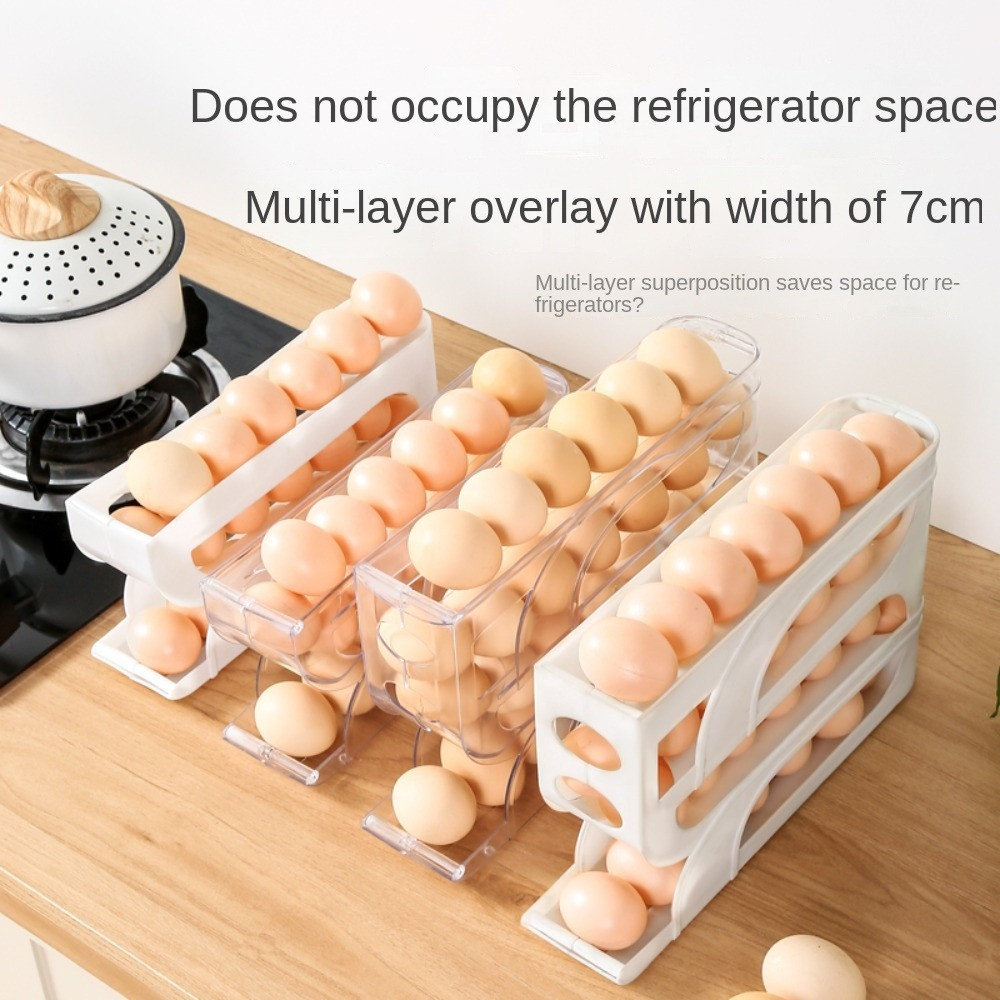 3/4 Layer Automatic Egg Roller Rack | Space-Saving Large Capacity Egg Organiser 3/4 Layer Automatic Egg Roller Rack | Space-Saving Large Capacity Egg Organiser - Image 4