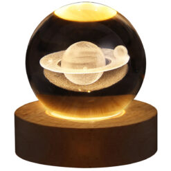 Unique 3D Crystal Ball Lamp with Galaxy Planetary Projections USB Night Light