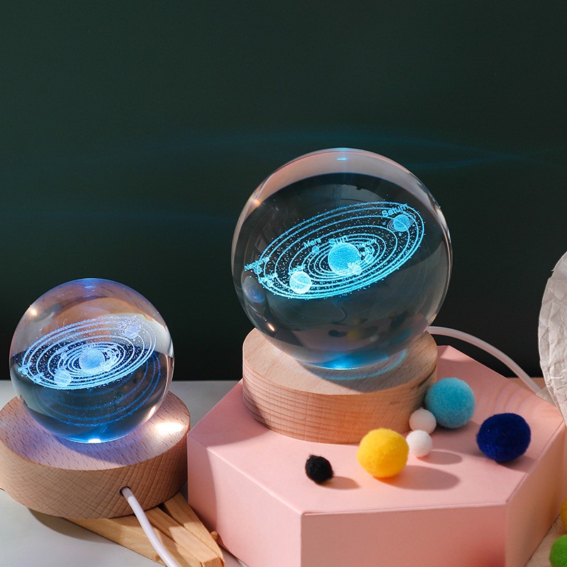 Unique 3D Crystal Ball Lamp with Galaxy Planetary Projections USB Night Light Unique 3D Crystal Ball Lamp with Galaxy Planetary Projections USB Night Light - Image 6