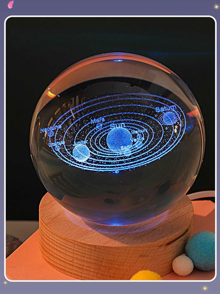 Unique 3D Crystal Ball Lamp with Galaxy Planetary Projections USB Night Light Unique 3D Crystal Ball Lamp with Galaxy Planetary Projections USB Night Light - Image 11