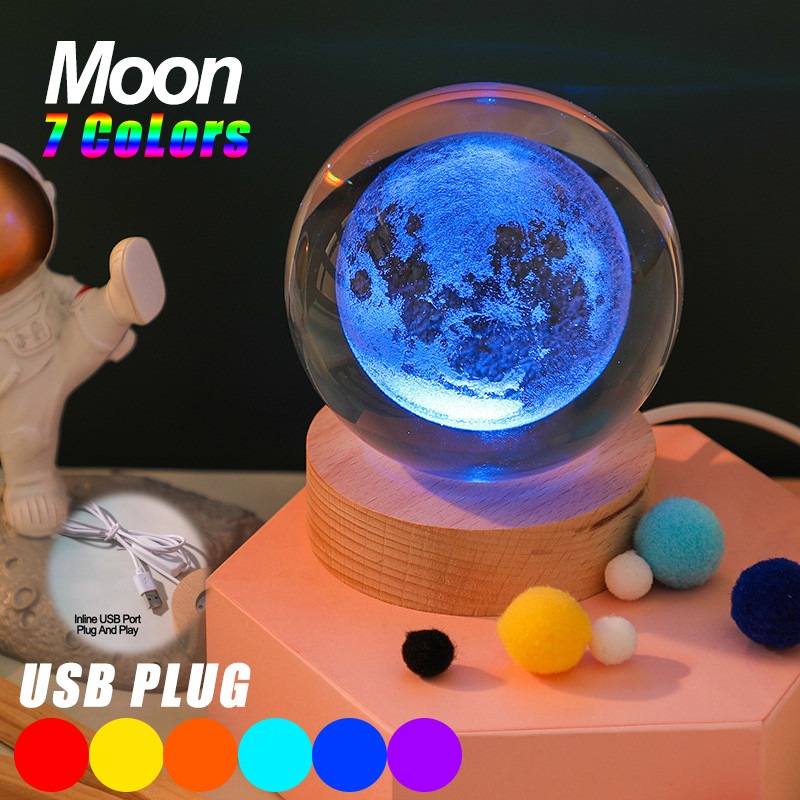Unique 3D Crystal Ball Lamp with Galaxy Planetary Projections USB Night Light Unique 3D Crystal Ball Lamp with Galaxy Planetary Projections USB Night Light - Image 16
