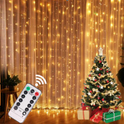 Christmas Lights Curtain Garland Home Decor Ornaments 2024 New Year Gifts