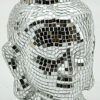 Silver Mosaic Buddha Head 37.5cm Shipping furniture UK