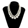 2pcs/set Pearl Beaded Choker Necklaces for Women Bridal & Fashion Jewellery