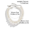 2pcs/set Pearl Beaded Choker Necklaces for Women Bridal & Fashion Jewellery