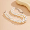 2pcs/set Pearl Beaded Choker Necklaces for Women Bridal & Fashion Jewellery