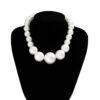 Big Imitation Pearl Choker Necklace for Women, Elegant Bridal Beaded Jewellery