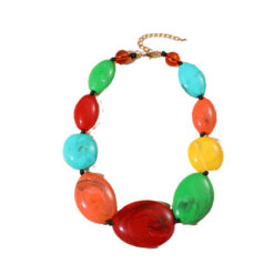 Colourful Beaded Chain Necklace for Women, Summer Punk Choker, Vintage Gifts