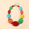 Colourful Beaded Chain Necklace for Women, Summer Punk Choker, Vintage Gifts